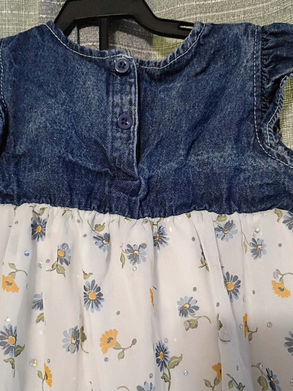 Little Lass Denim- Floral Top with Matching Leggings - Picture 4 of 9